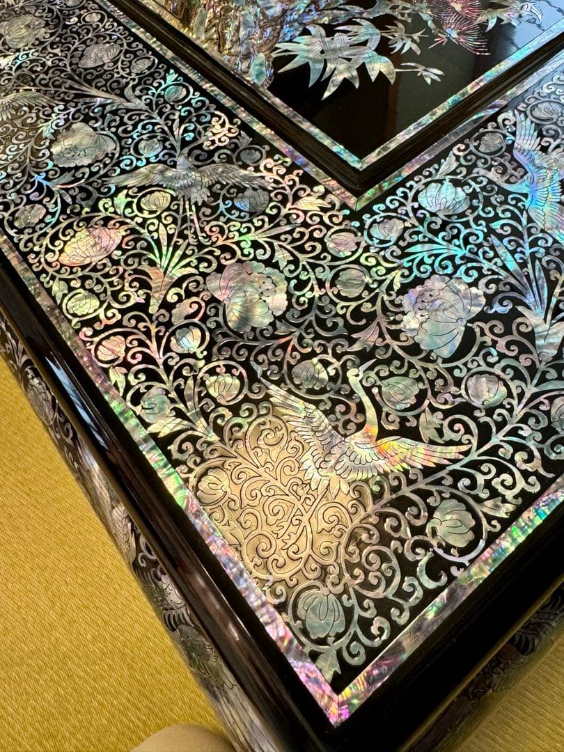 SUMO 公式アカウント03 鄭鐘基作 最高級螺鈿座敷机 松鶴紋 座卓