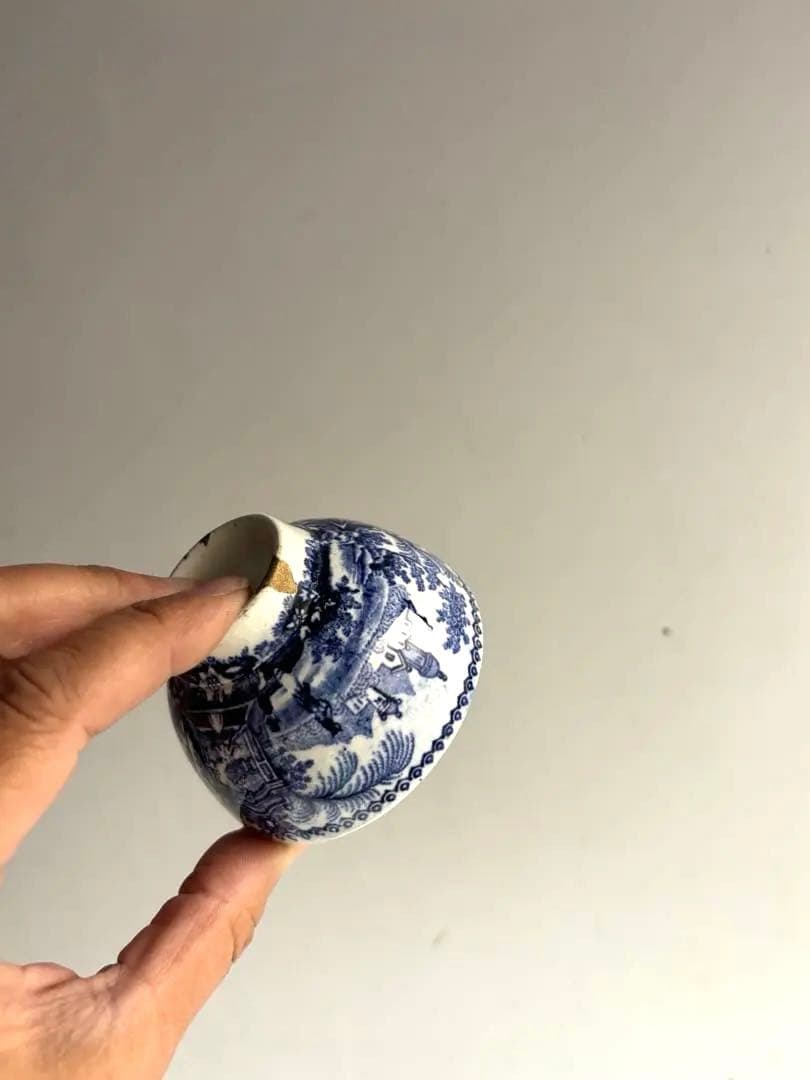 753 アンティーク オランダ デルフト焼 ティーボウル 煎茶椀 5客 金継ぎ