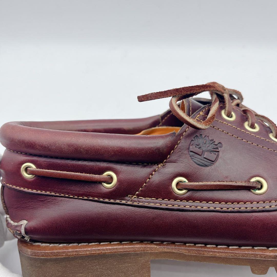 最安値❗️ ティンバーランド 3アイ デッキシューズ 9.5W バーガンディ