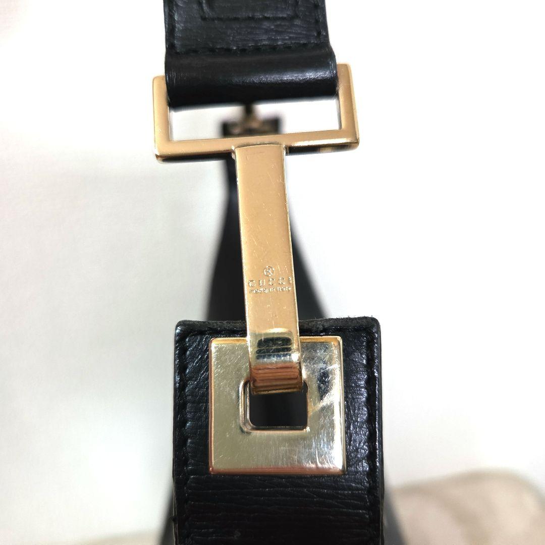 GUCCI グッチ☆ワンショルダーバッグ オールレザー ブラック プレート
