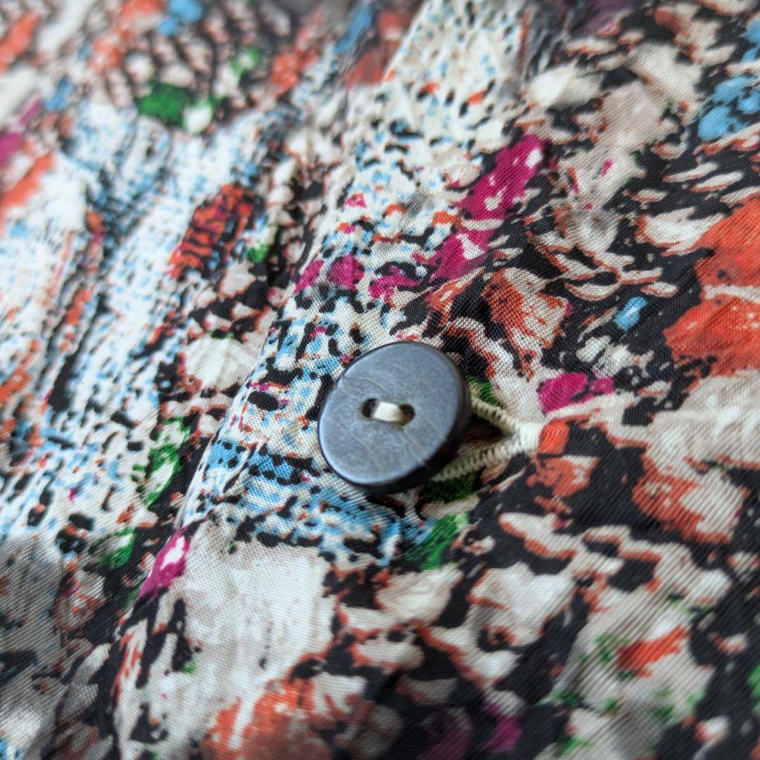 宝島染工　SIWA プルオーバーシャツ　Blink 草木　墨　斑染　Free