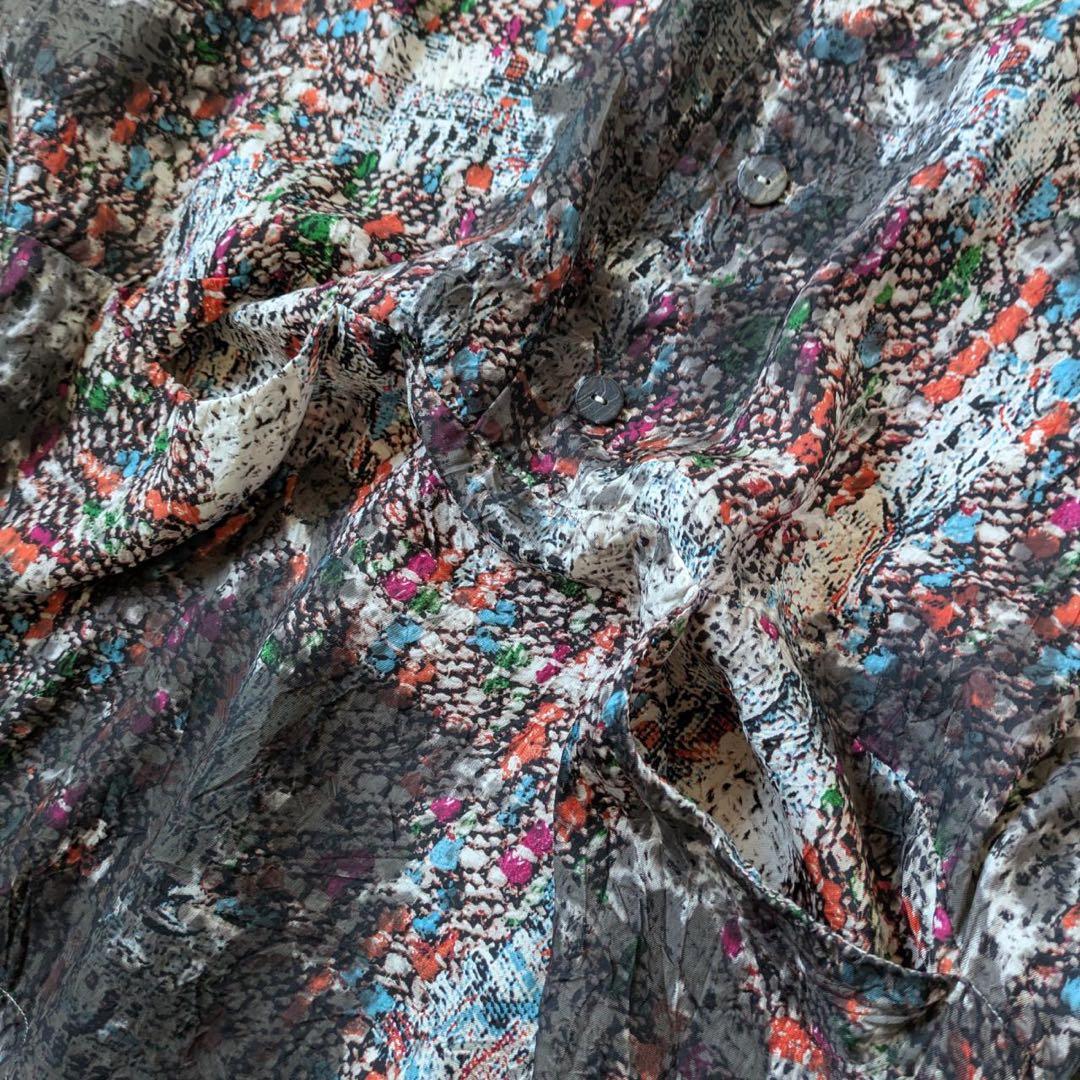 宝島染工　SIWA プルオーバーシャツ　Blink 草木　墨　斑染　Free