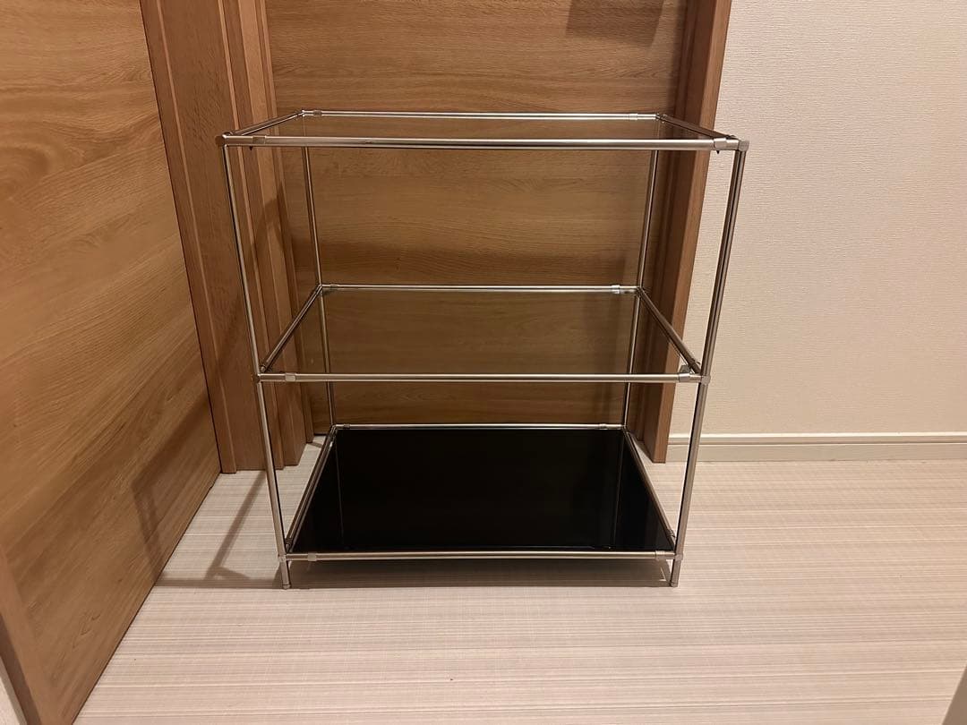 メタルフレーム ガラス棚 ミッドセンチュリーモジュール家具 店舗什器