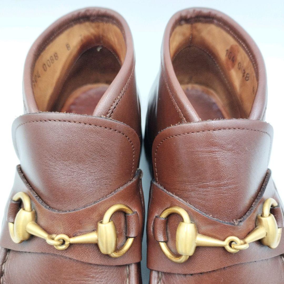 GUCCI グッチ ホースビット 厚底 ローファー ブラウン UK7 本革
