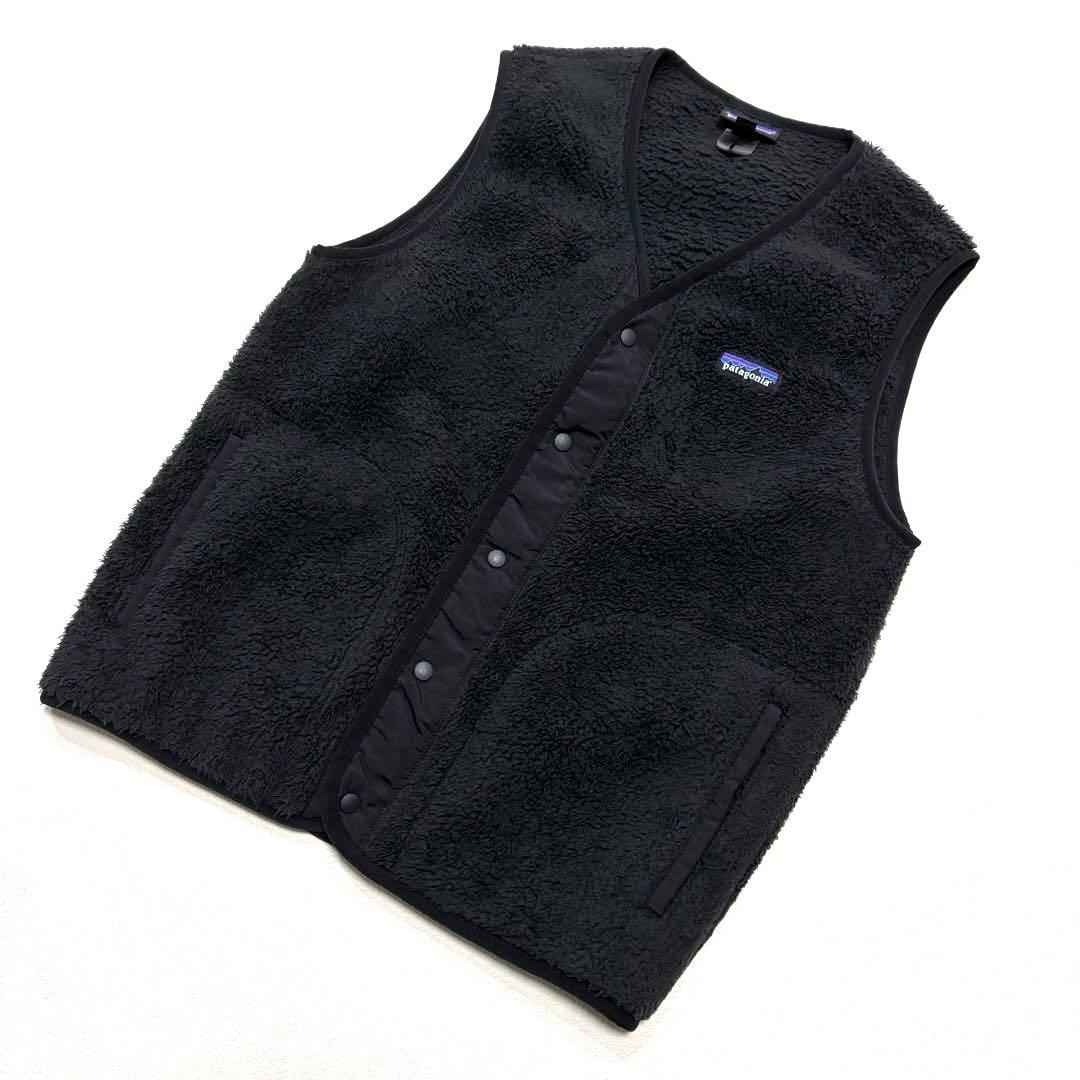 M 黒 Patagonia パタゴニア ロスガトス ベスト ボア フリース