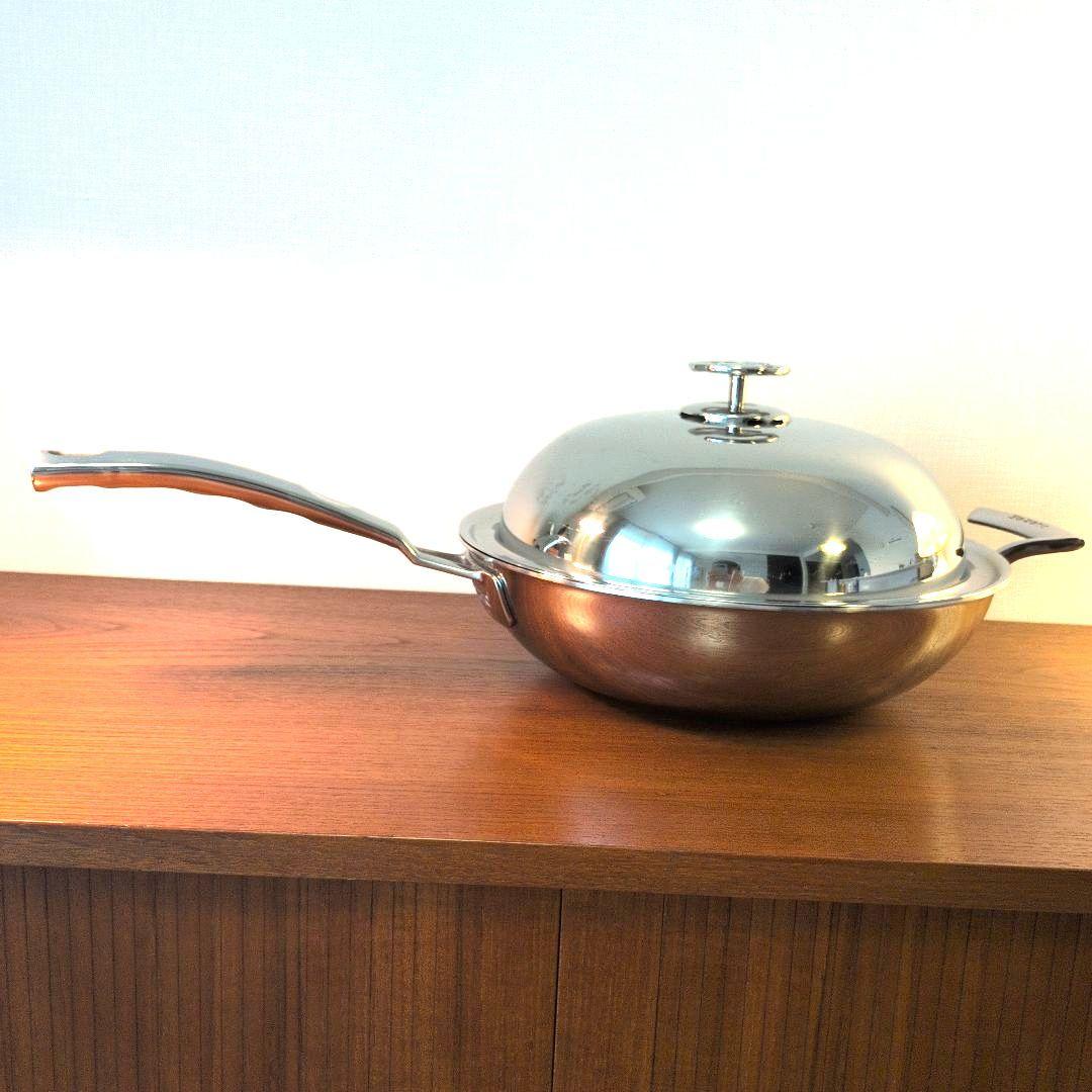 イタリア製　バルザーノ（Balzano）五層ステンレス　ウォックパン　フライパン