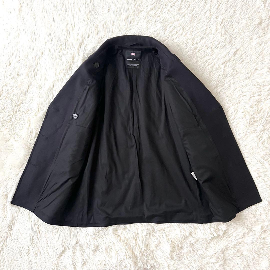 【美品】GLOVERALL 英国製 カシミヤ混 ピーコート ネイビー L