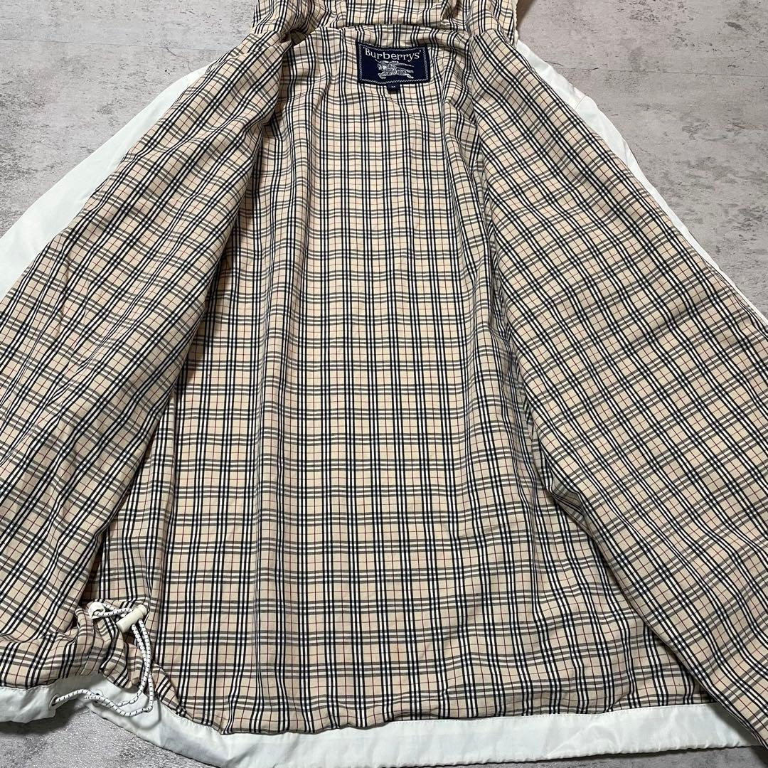 Burberry ロゴ 刺繍 ナイロン ジャケット M ホワイト ノバチェック
