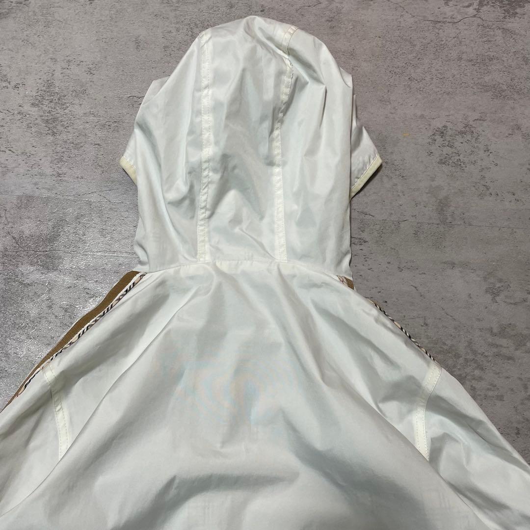 Burberry ロゴ 刺繍 ナイロン ジャケット M ホワイト ノバチェック