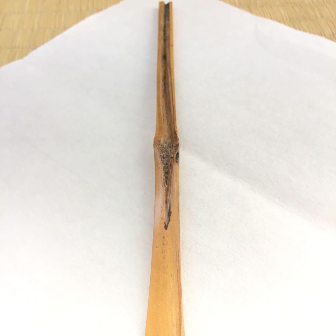 自心茶杓　銘:立鶴　10代松尾宗吾作　不染斎書付　十本之内　共筒共箱　S61CS