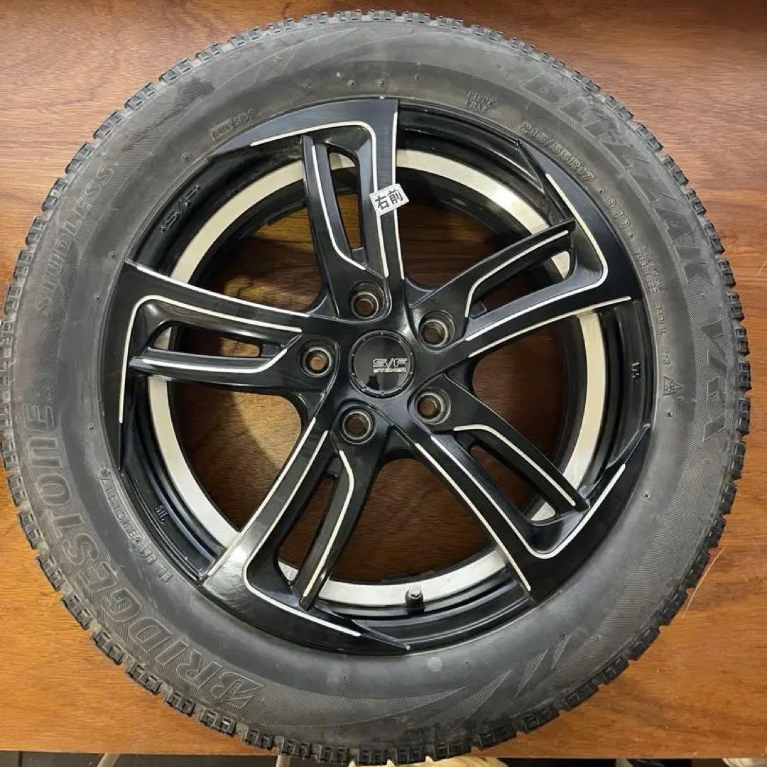【送料込】ブリジストン スタッドレスタイヤ ホイールセット17インチ　オデッセイ