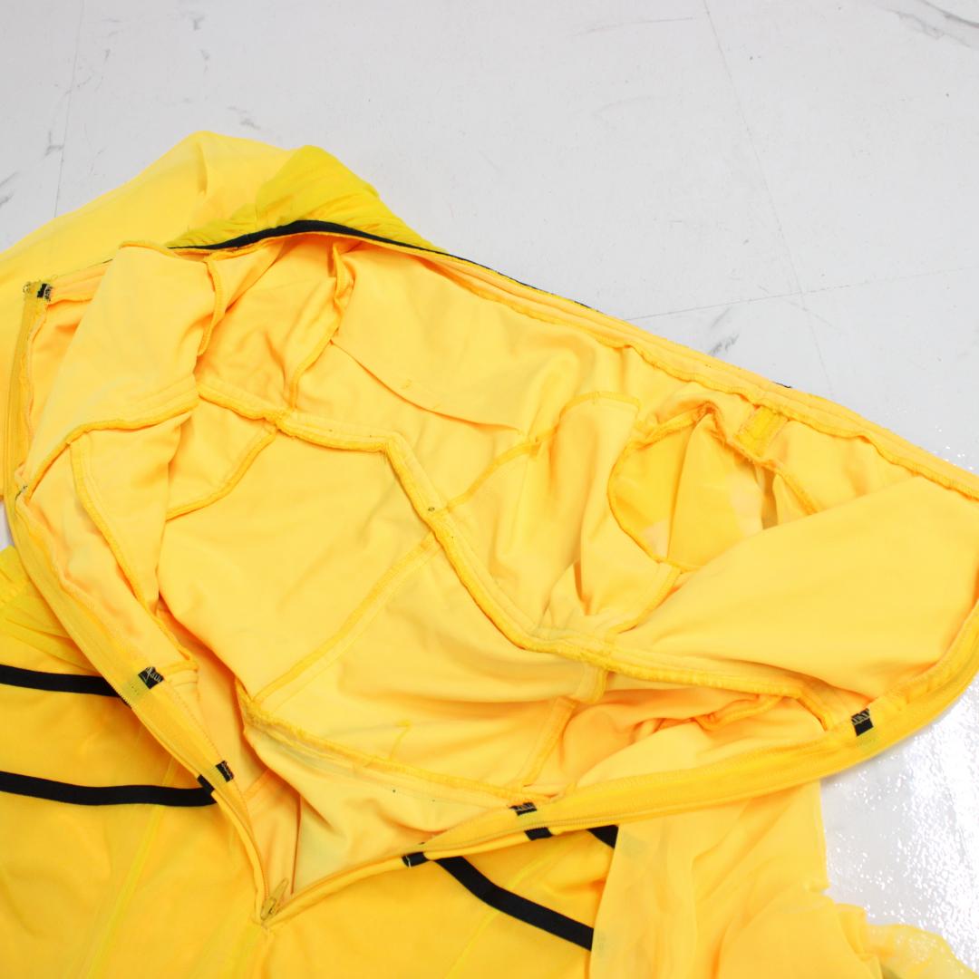 【美品 日本製社交ダンス衣装】ワンピース ドレス サン・ヨシムラ イエロー 黒