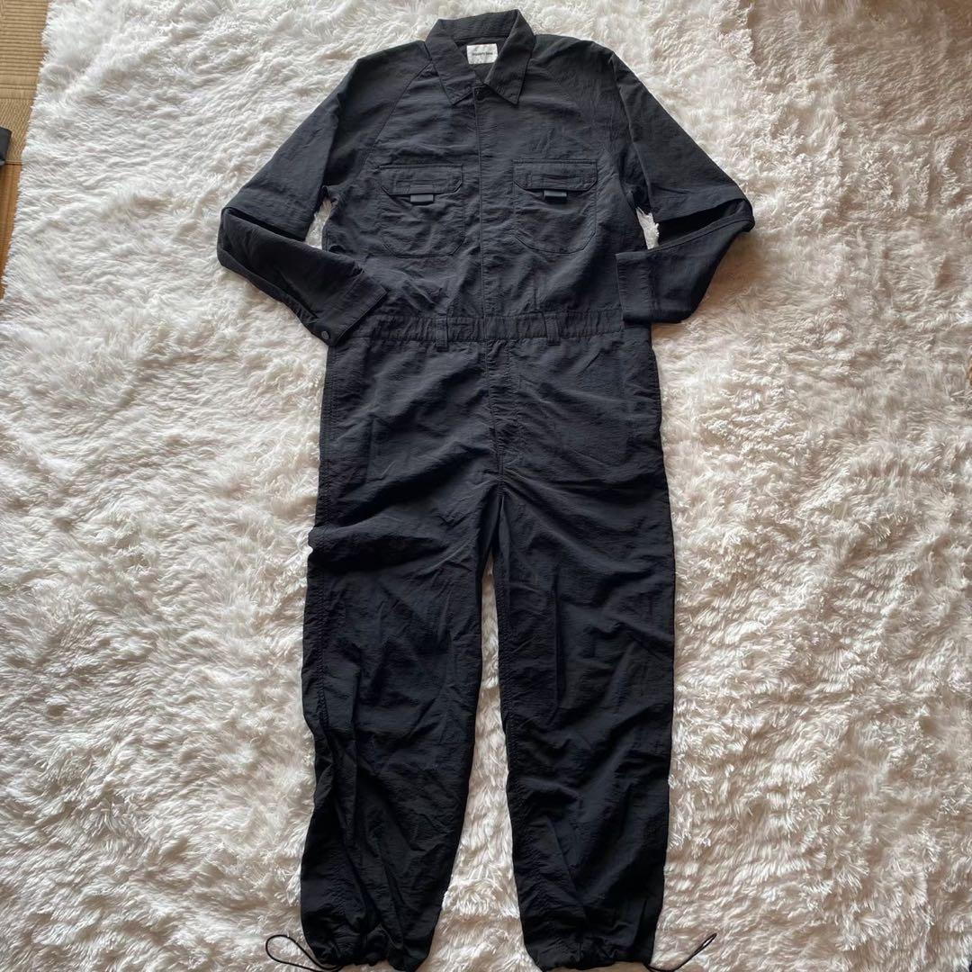 美品　monkey time つなぎ　ジャンプスーツ　袖取り外し可　黒　ナイロン