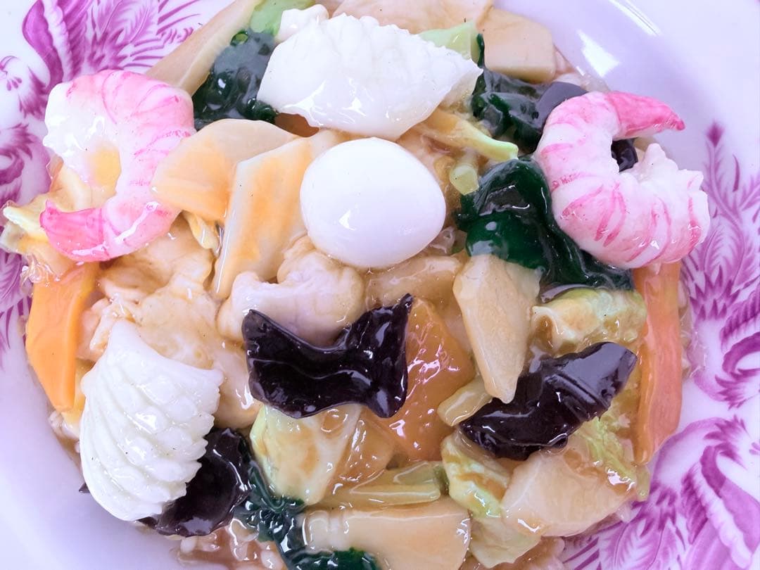 食品サンプル 中華丼 直径約21.5cm リアル 店舗ディスプレイ用