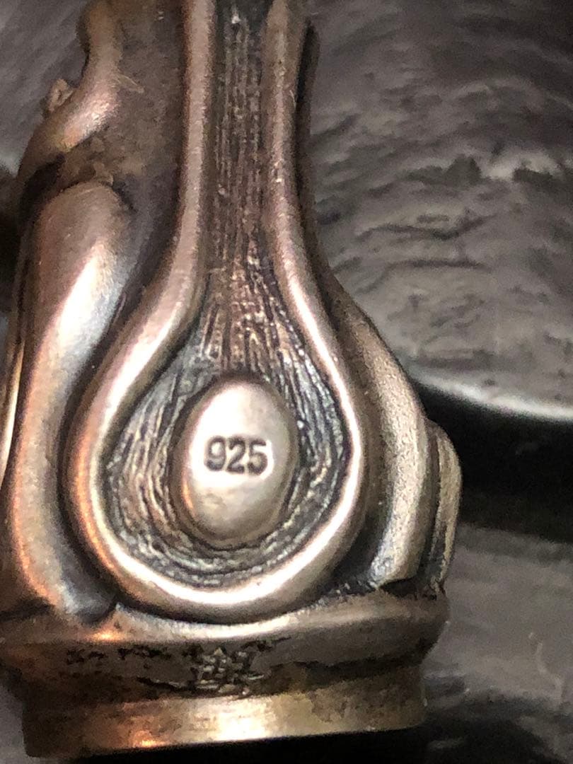 アンティーク　銀製925 那智黒石　 印鑑　印材　時代物　重さ50.2g