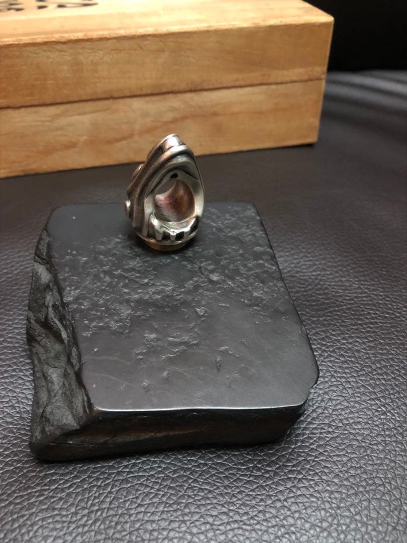 アンティーク　銀製925 那智黒石　 印鑑　印材　時代物　重さ50.2g