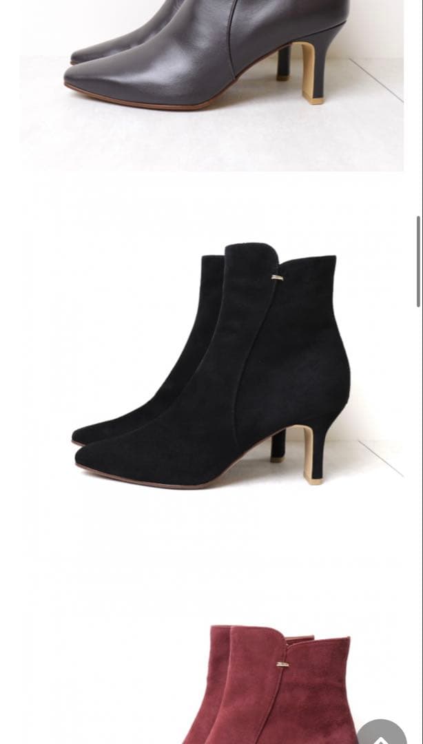 今季新作ダイアナ きれいめシンプルショートブーツ 23.5 黒スエード