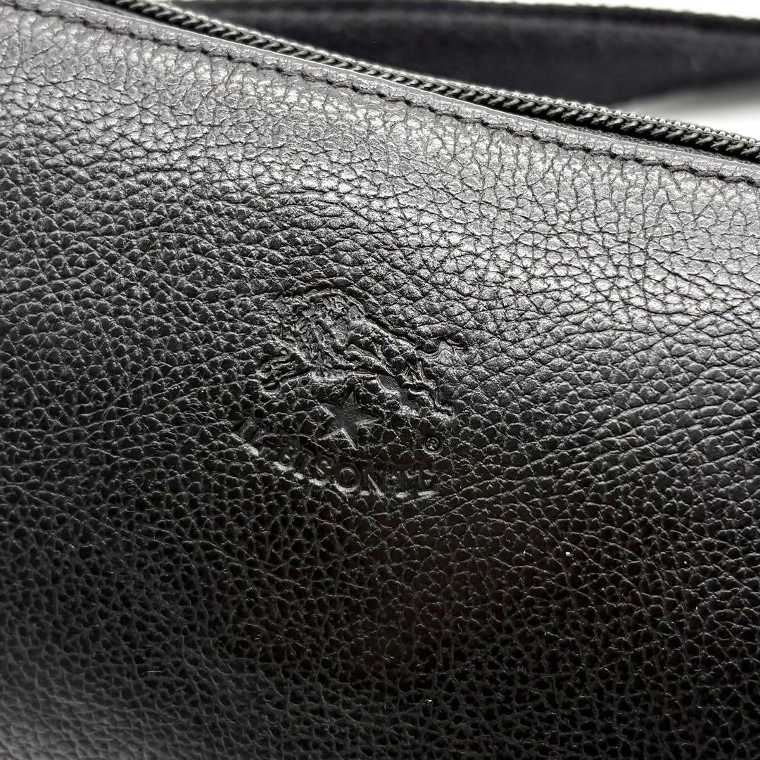 【美品】イルビゾンテ ショルダーバッグ ボディバッグ レザー ブラック