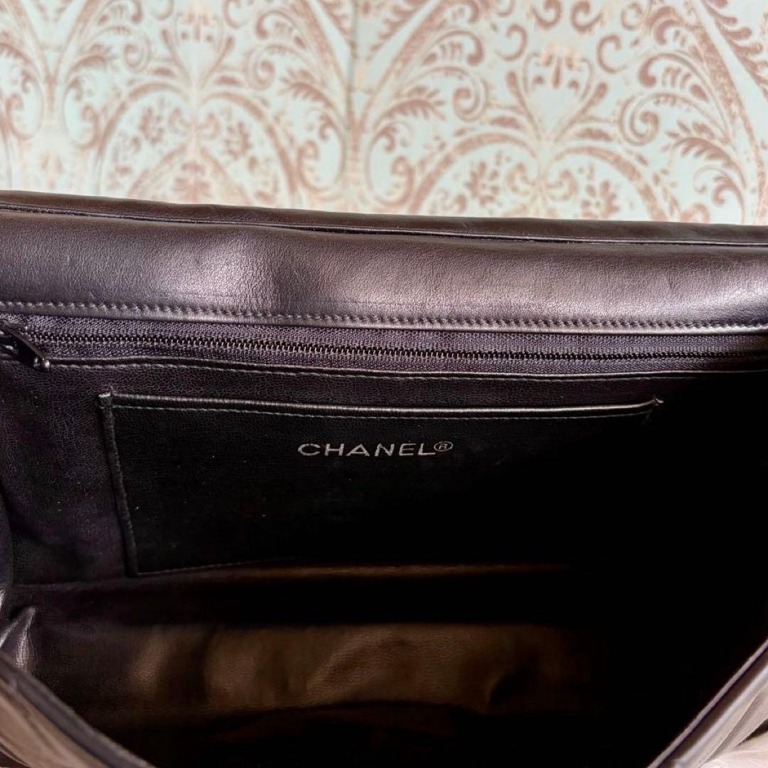 シャネル CHANEL マトラッセ チェーン ショルダーバッグ ラム ブラック