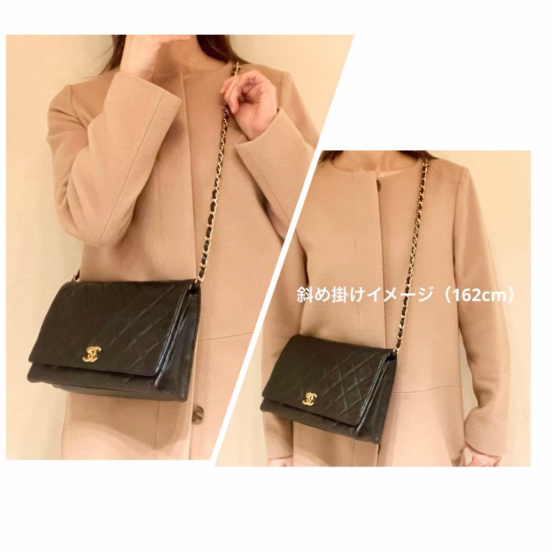 シャネル CHANEL マトラッセ チェーン ショルダーバッグ ラム ブラック