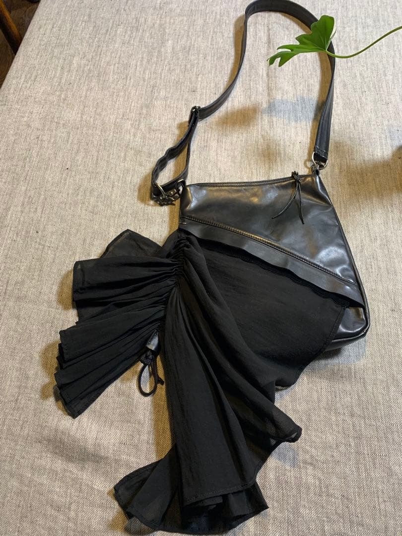 Yohji Yamamoto +NOIR　ショルダーバッグ　ドレープパーツ　希少