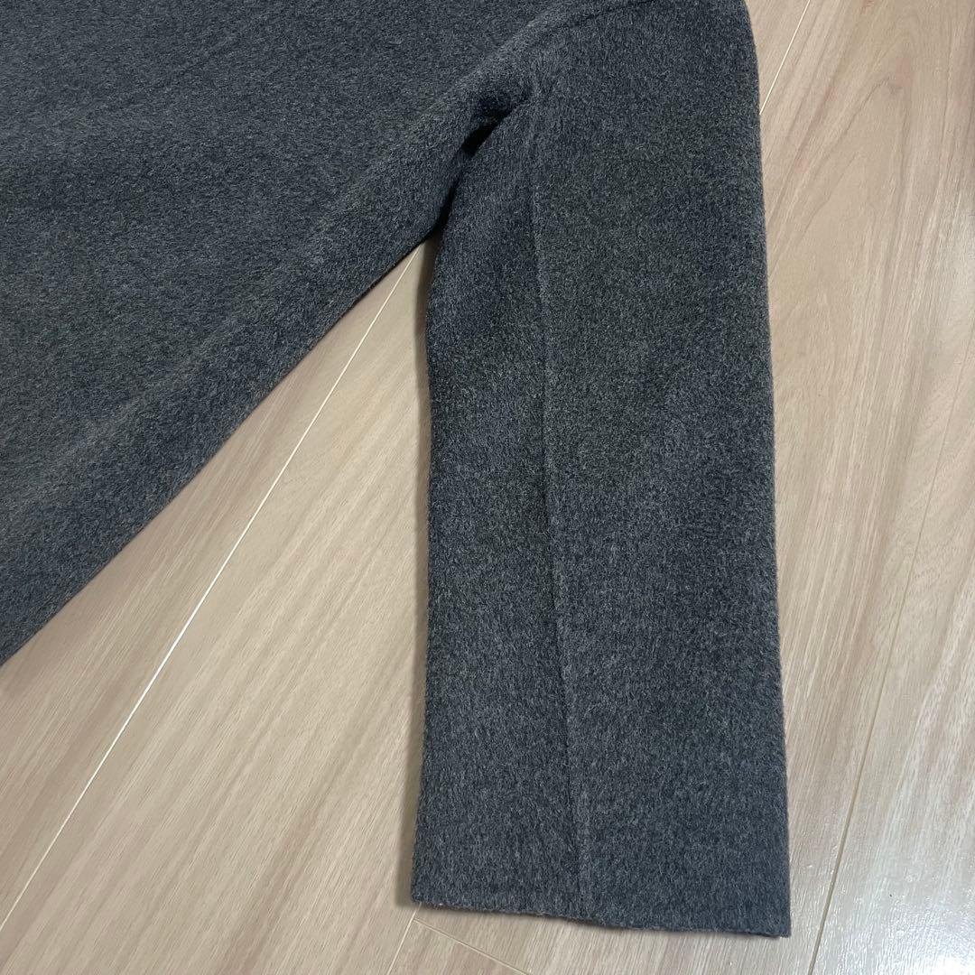 【美品】セオリーリュクス　ダブルフェイス　リバーコートノーカラー　カシミヤ混38