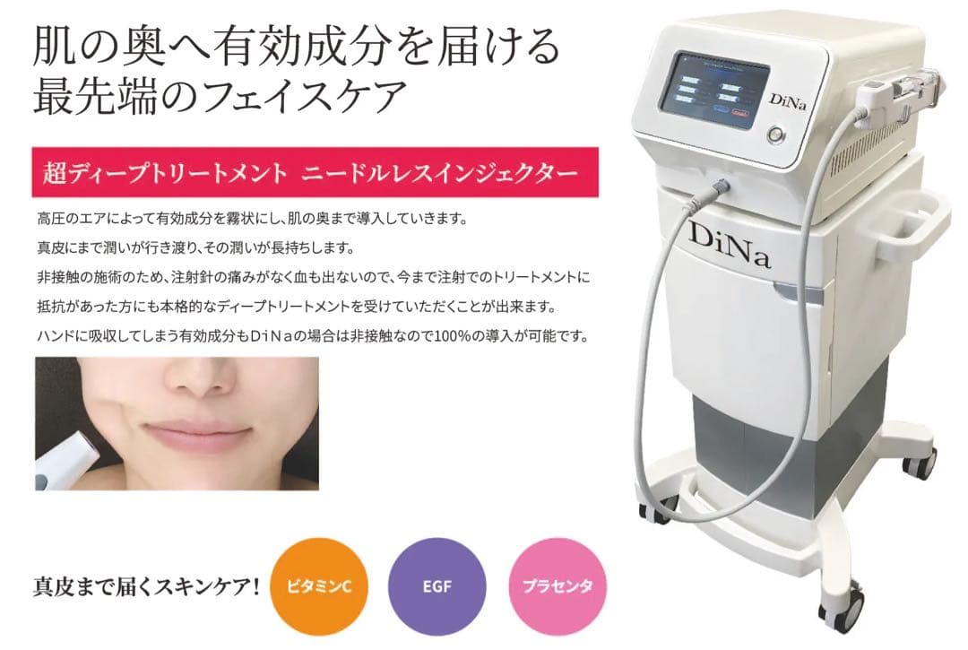 DiNa ニードルレスインジェクター　美容　エレクトロポレーション　アクアドエア