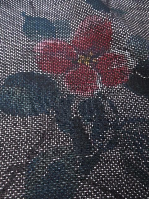 未着用に近い！都喜エ門＊藤絹織物＊７マルキ＊本場大島紬＊着物＊１６７ｃｍ＊裄６６