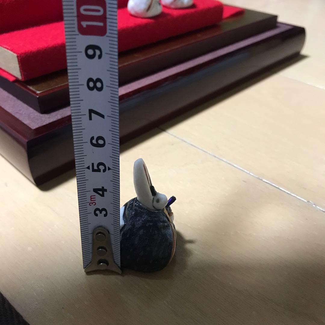 段飾りの兎雛　陶器　陶器雛　干支雛