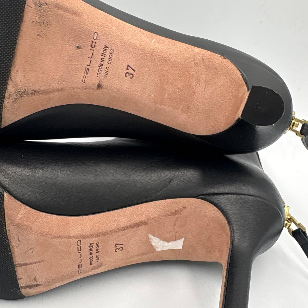 ✨美品✨ペリーコ TAXI バックジップ ショートブーツ【37】24cm 黒