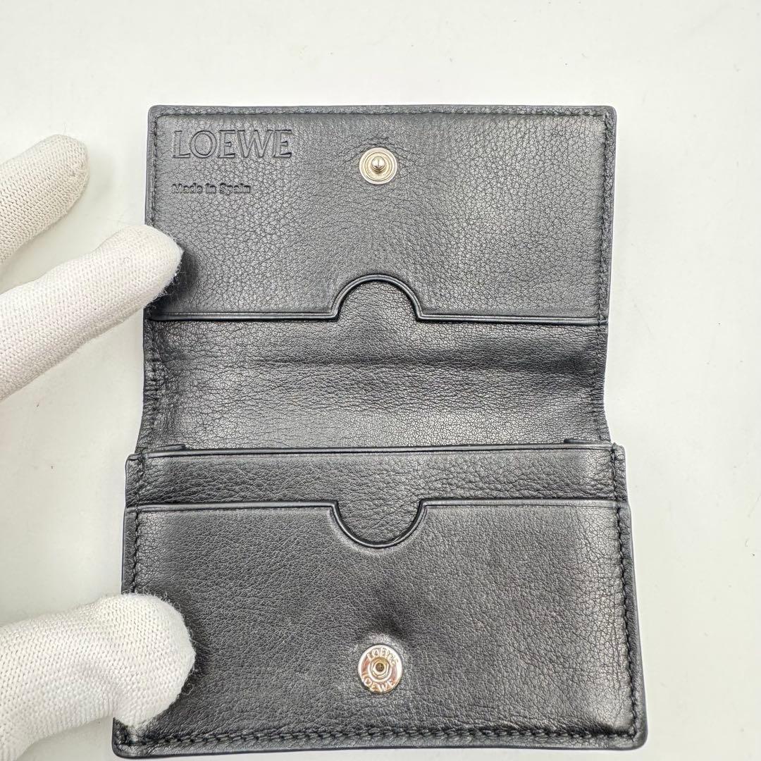 美品✨LOEWE 名刺入れ　ブラック　本革　リピートアナグラム