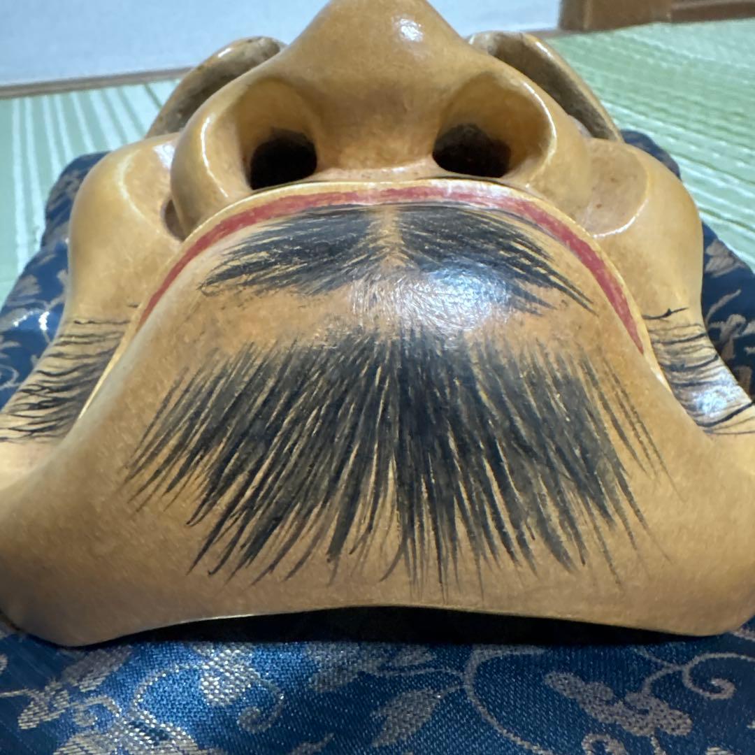 お面　能面　男　武悪面　真一郎作　伝統工芸　神楽面　壁掛け　置物　狂言面