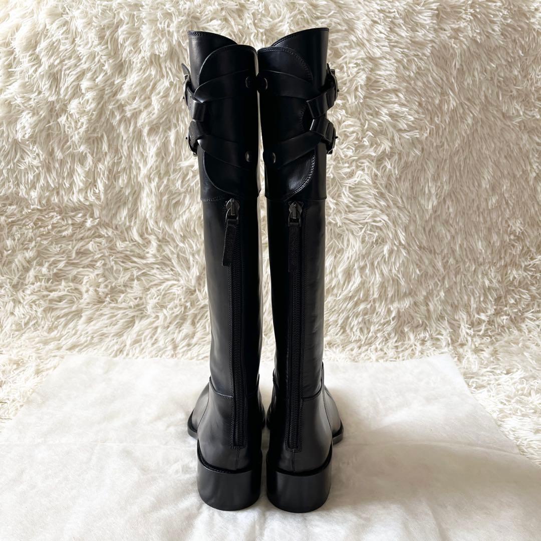 未使用品✨SARTORE サルトル　ロングブーツ　クロスベルト　ブラック　レザー
