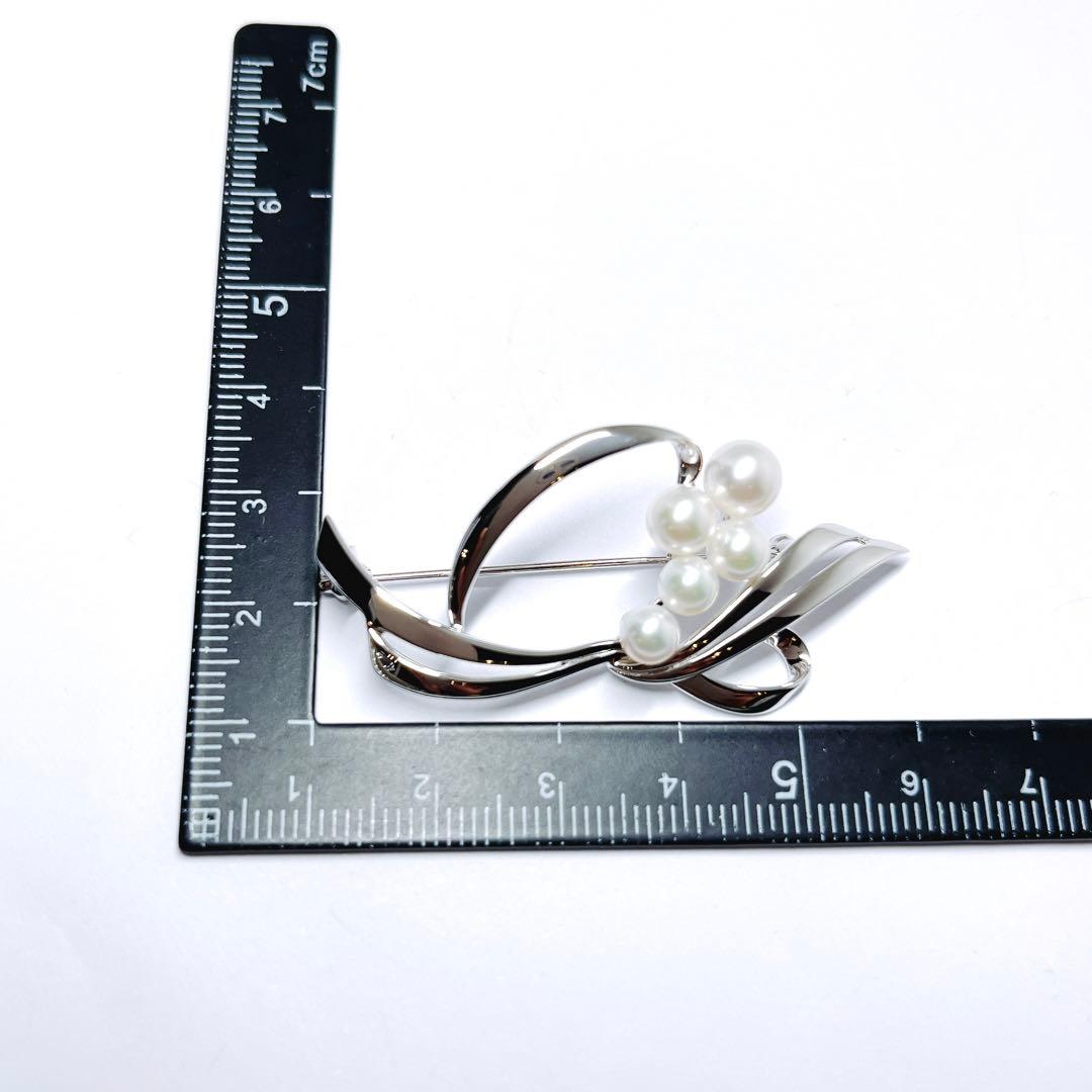 【未使用品】✨MIKIMOTO ミキモト パール　ブローチ　リーフ　リボン