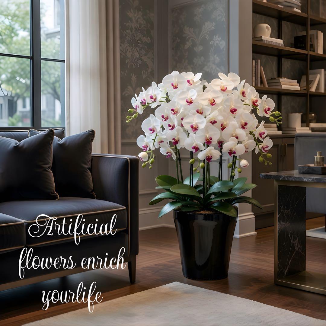 光触媒　人工観葉植物　ウォールグリーン　フェイクグリーン　胡蝶蘭5本立ちw/ab