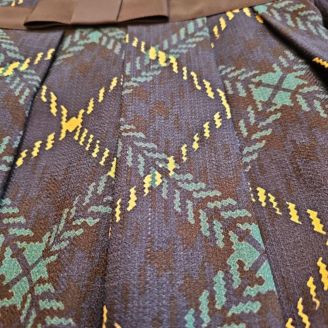 エムズグレイシー♡ワンピース 38　チェック柄　リボン　お花ボタン