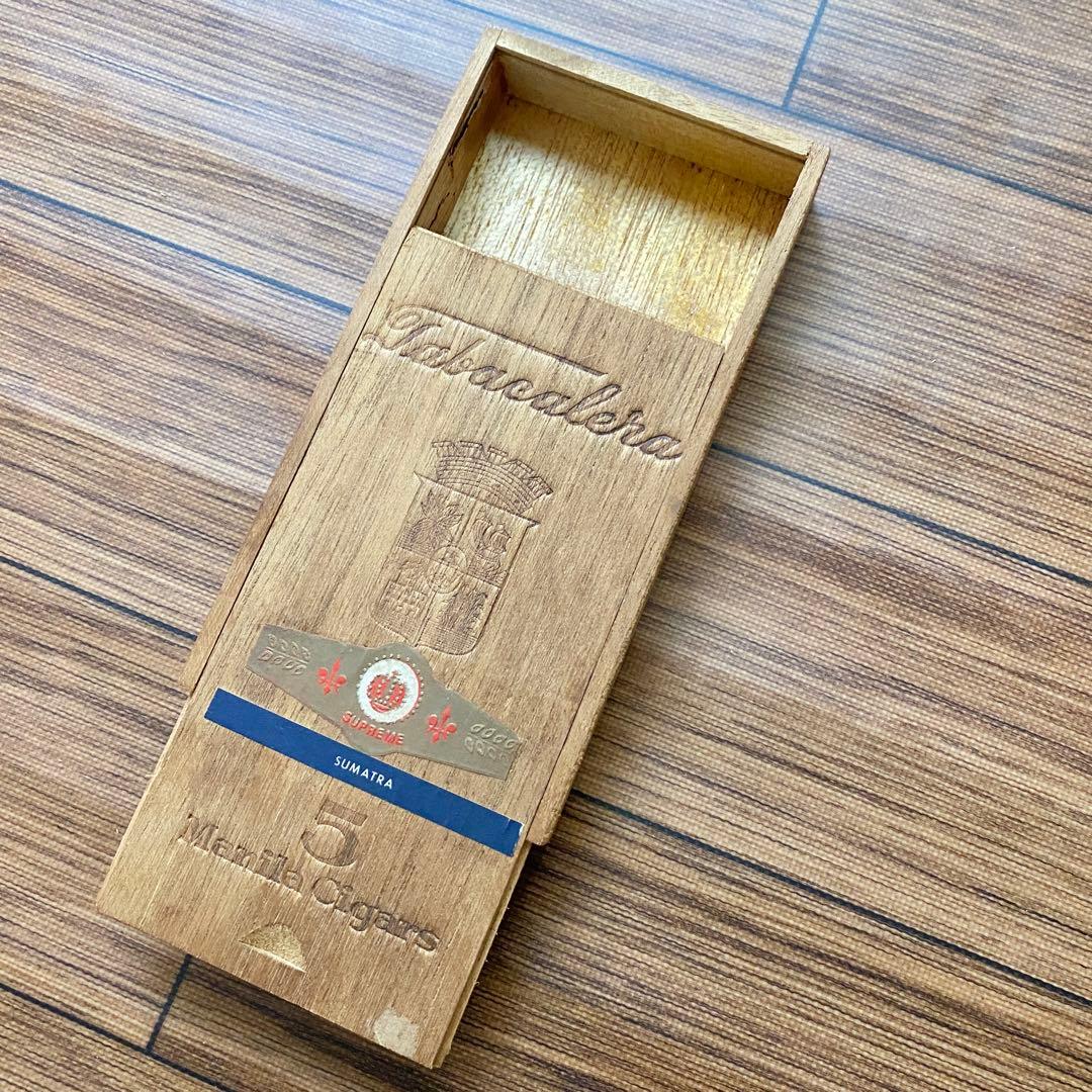 葉巻 「 タバカレラ 」 シガレットケース 木箱 昭和レトロ たばこケース
