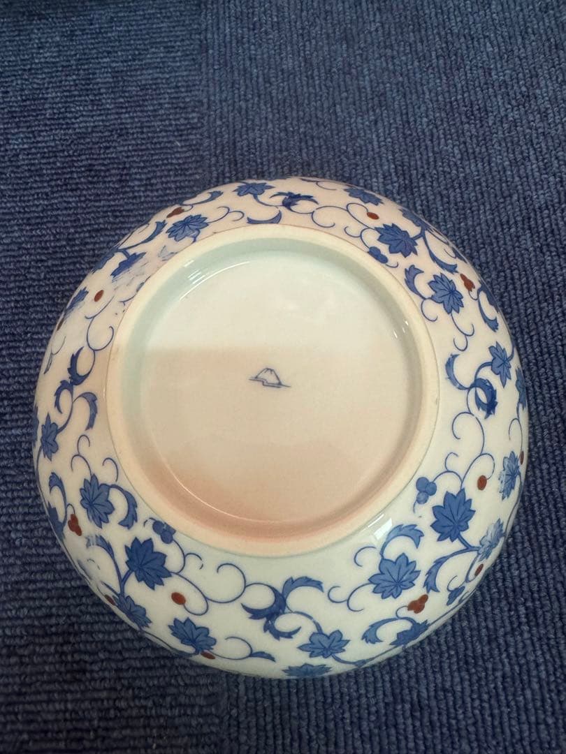 1699 深川製磁　花柄中鉢　8客　16cm 金彩