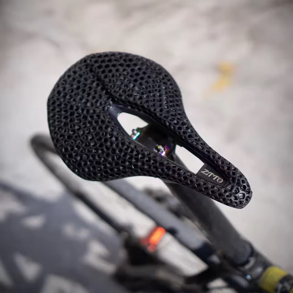 ZTTO 3Dプリント 自転車サドル ハニカム構造 軽量 チタンレール