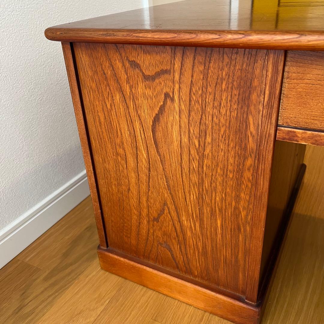 【karimoku】文机 ライティングデスク レトロ 書斎机 収納付き 木製