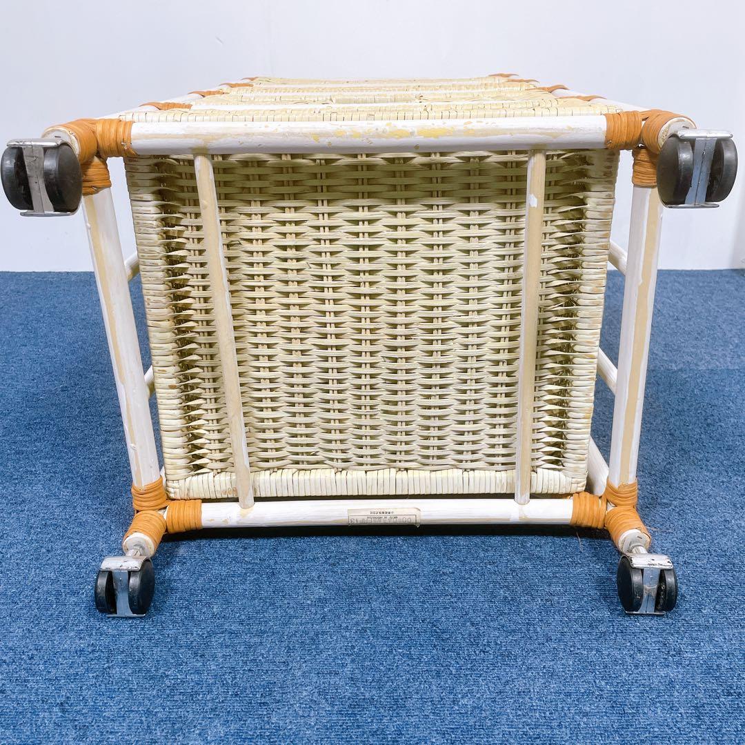 【送料込】KOIZUMI ラタン家具 籐 4段チェスト キャスター付 収納タンス