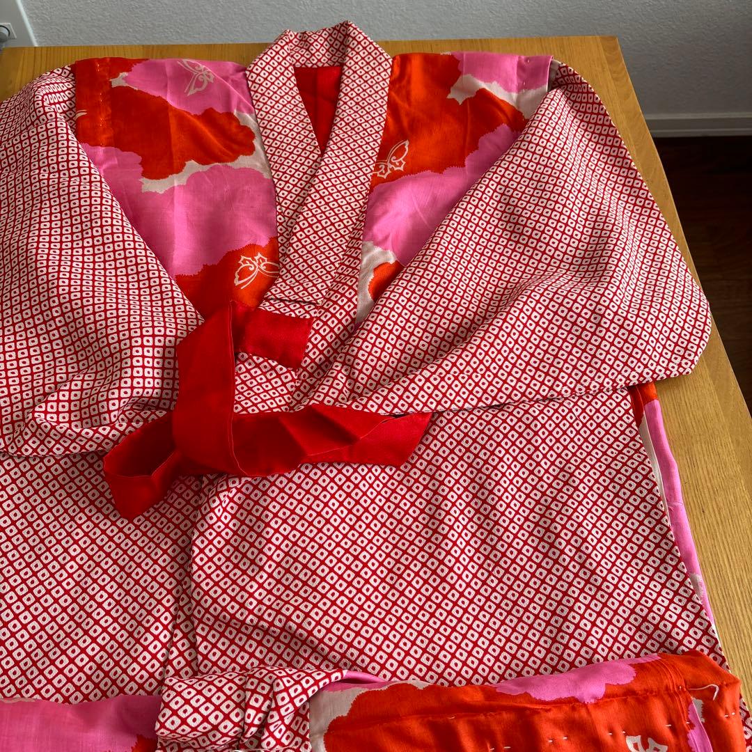 七五三　七歳　正絹アンティーク着物長襦袢