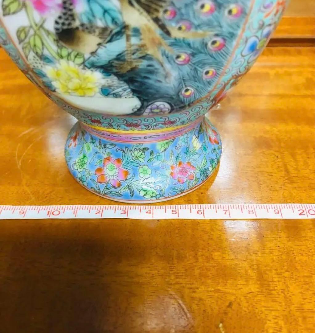 大清光緒年製銘　中国粉彩陶器