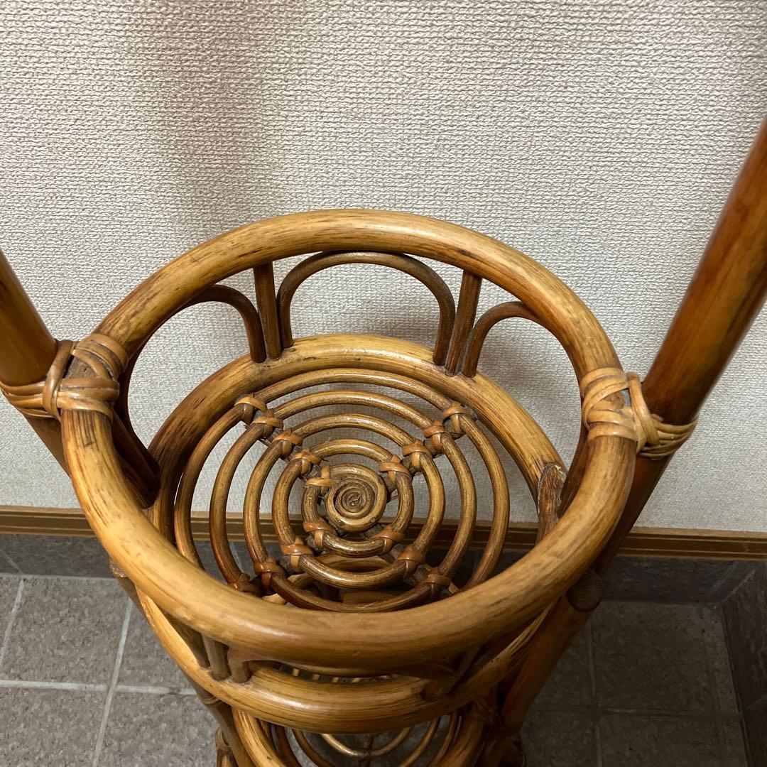 ラタン　藤家具　2段　フラワースタンド　鉢カバー