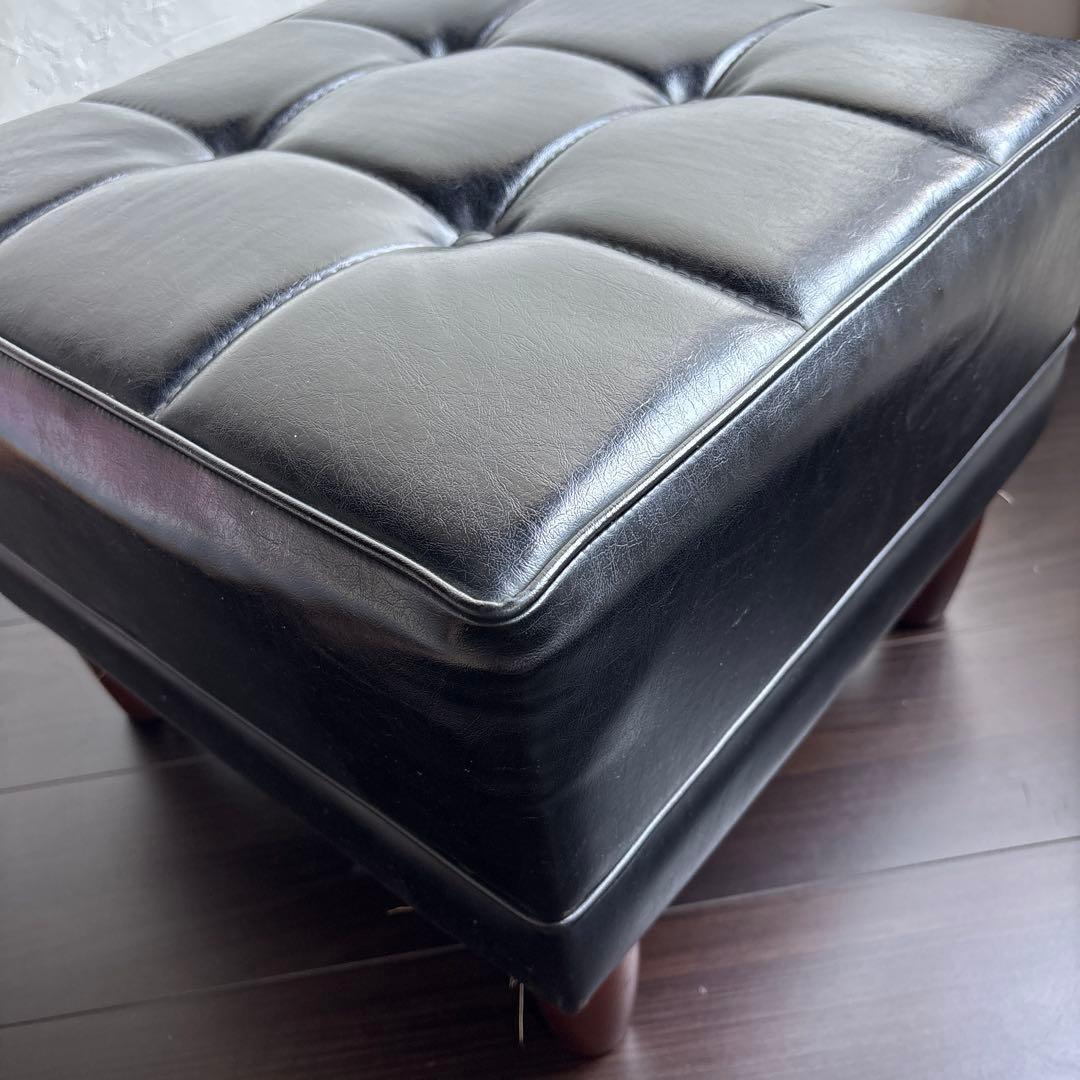 オールド カリモク オットマン スツール スタンダード ブラック ヴィンテージ②