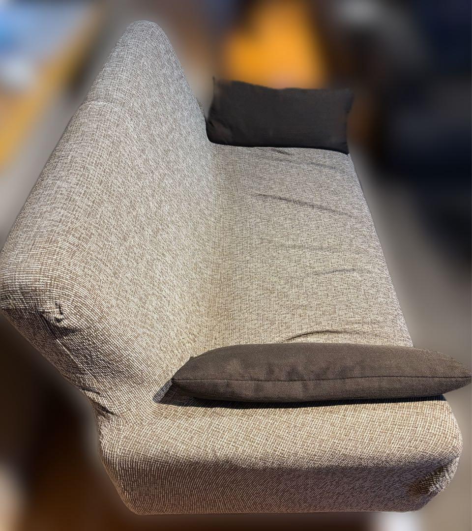 引き取り限定 2人掛けソファ ブラウン 幅146.5cm