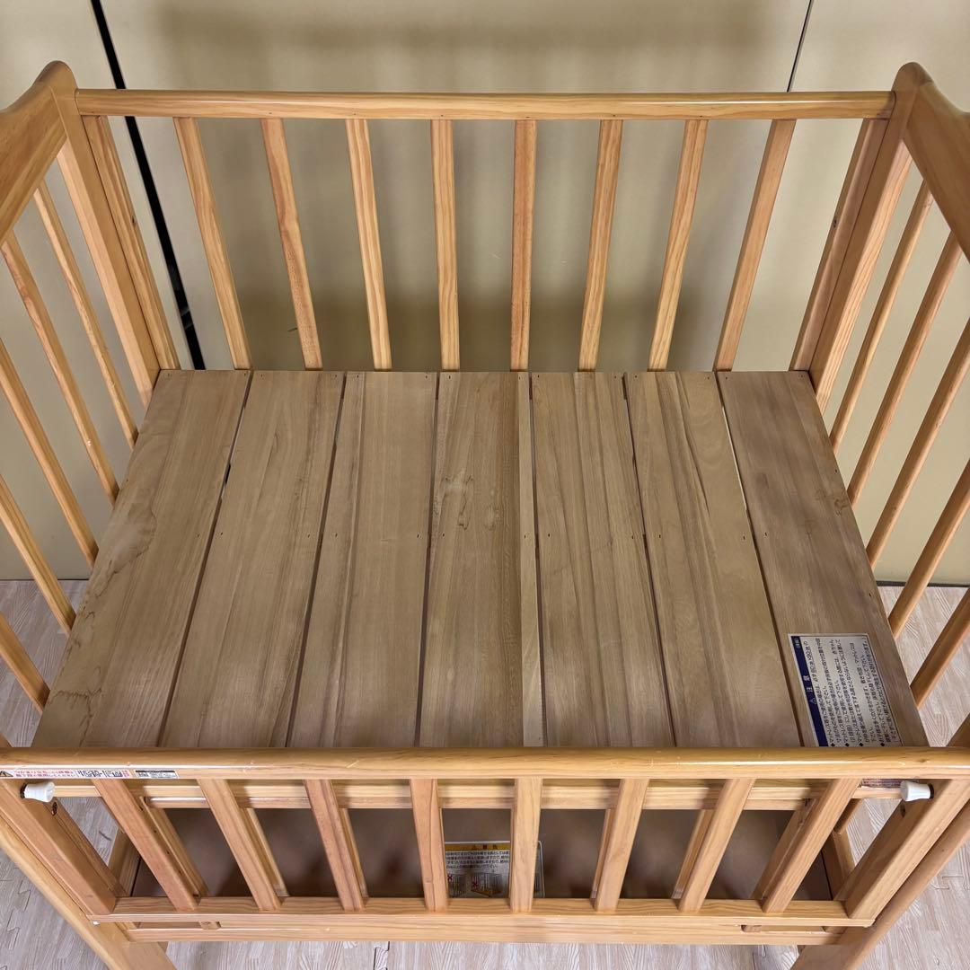 ☆除菌清掃済☆　☆綺麗☆　カトージ　ハイシートミニベッド　ナチュラル　すのこ床板