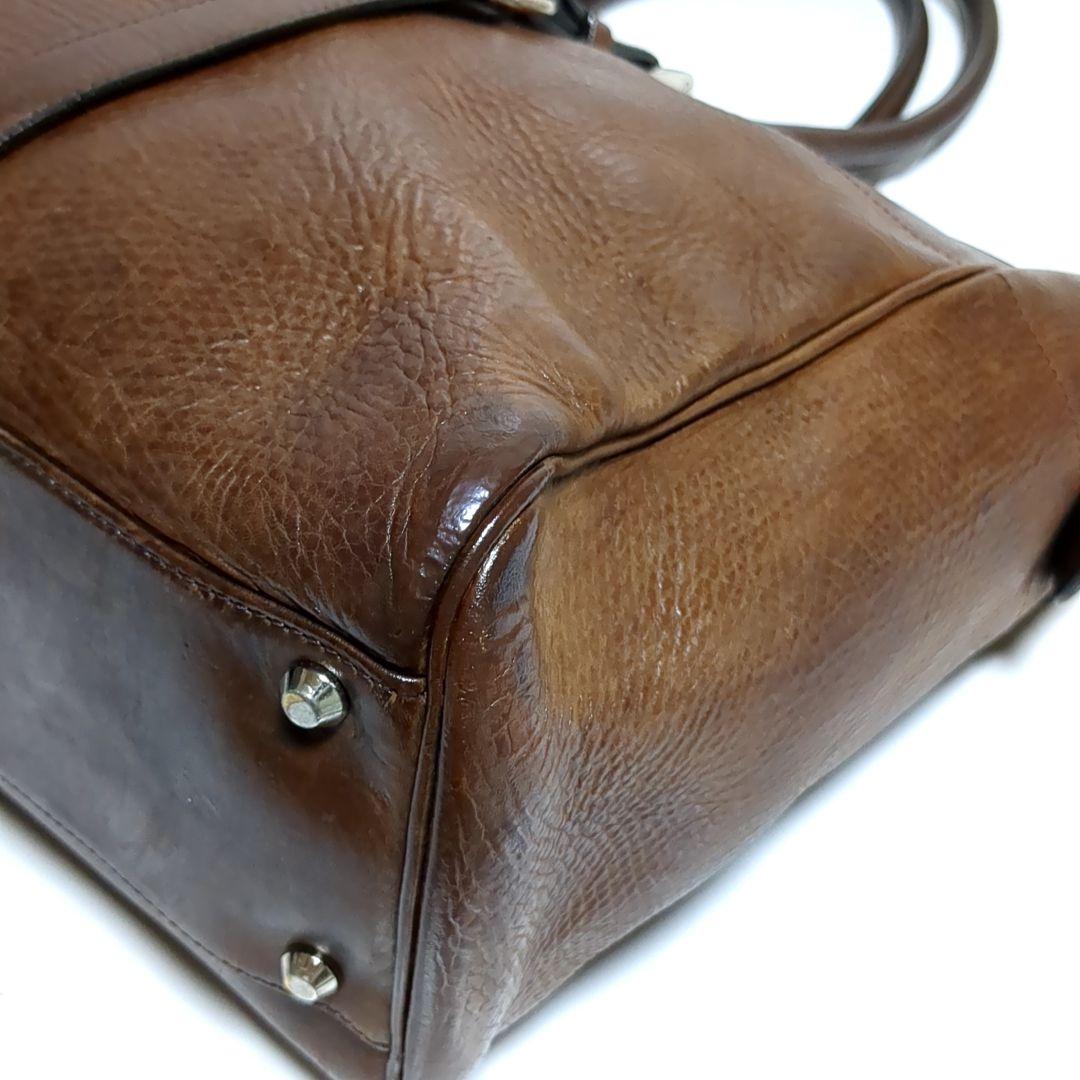 ✨万双✨双鞣和地 トートバッグ ブラウン レザー 肩がけ