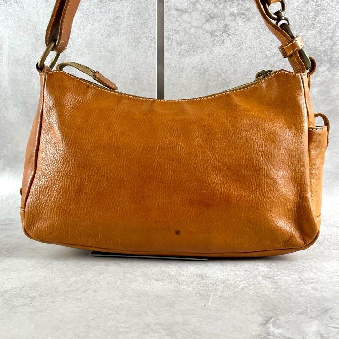 イルビゾンテ　2way ショルダーバッグ　ブラウン ヌメ革　ロゴ