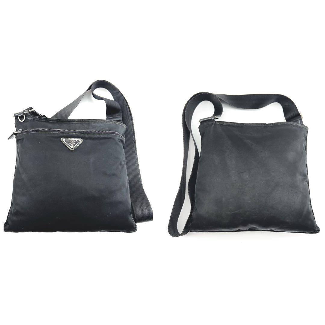 PRADA　黒　三角ロゴ　ナイロン　斜め掛け　ショルダーバッグ　サコッシュ